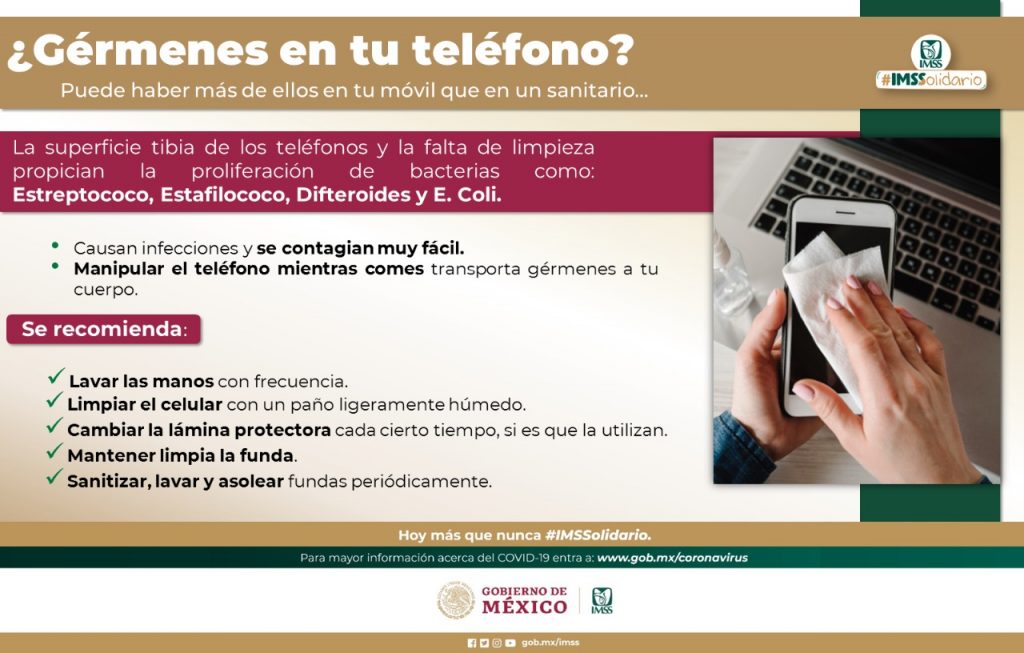 Exhorta IMSS a extremar limpieza de teléfonos celulares