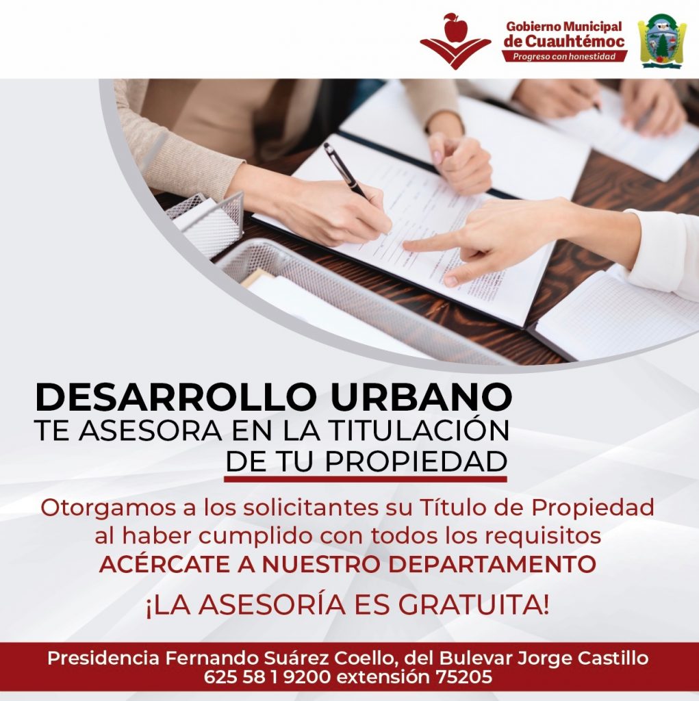 Pone municipio a disposición de la ciudadanía asesoría y trámites de titulación de propiedades