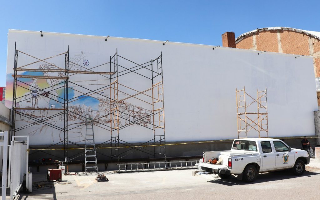 Dan inicio a la obra artística del mural histórico de Cuauhtémoc