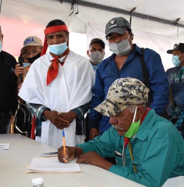 Acuerdan Delegación Estatal de Bienestar e integrantes de Marcha por el Trabajo establecer mesa resolutiva en la sierra