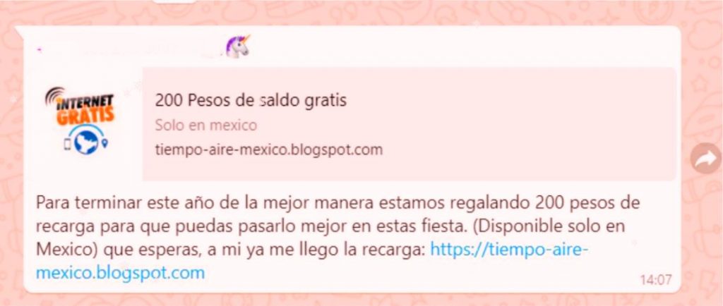 Alertan por fraude que “ofrece” 200 pesos de tiempo aire