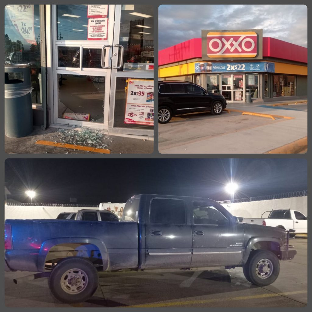 Detienen a par de menonitas, rompieron cristales en Oxxo y bloquearon circulación en el Corredor Comercial