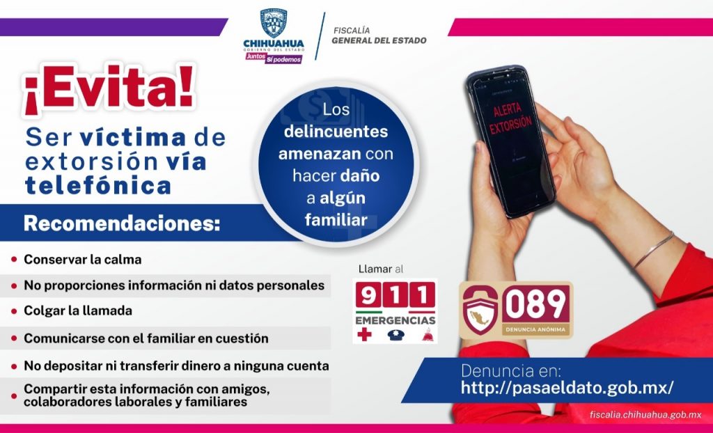 Alerta Fiscalía por extorsiones telefónicas y secuestro virtual