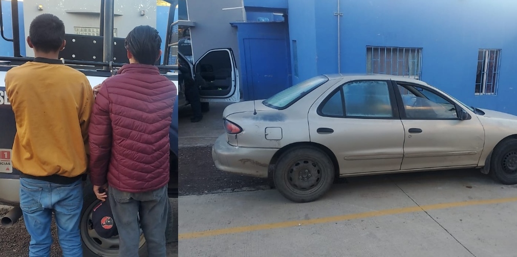 Detienen a dos menores en posesión de vehículo robado