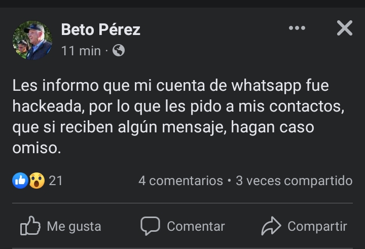 Alcalde de Cuauhtémoc acusa de hackeo de cuenta de WhatsApp; pide no atender mensajes