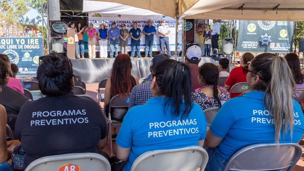Realizan evento para alertar sobre los riesgos del consumo de drogas, en Cuauhtémoc