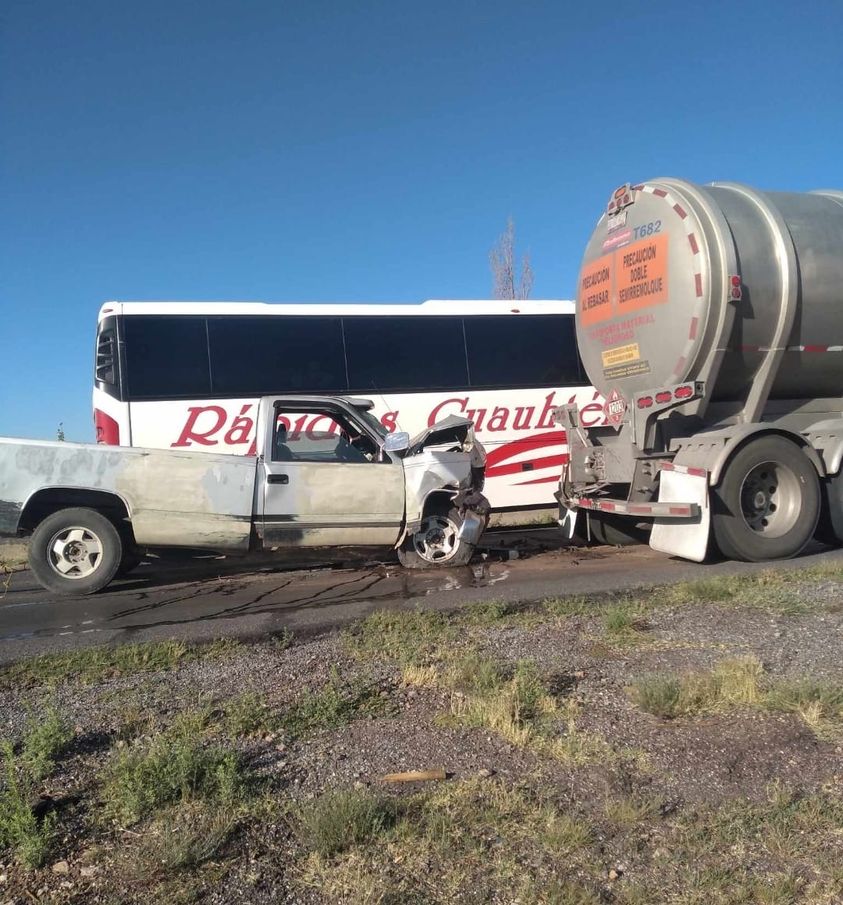 Muere al impactarse contra pipa en el tramo Cuautémoc a Chihuahua