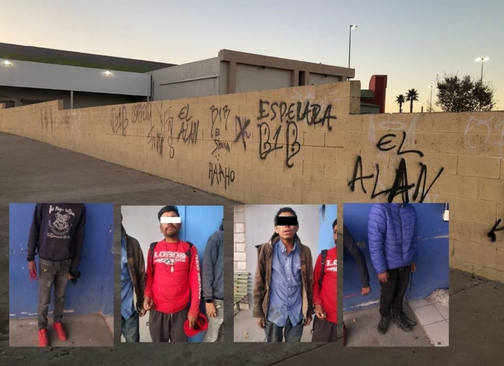 Detienen en flagrancia a grafiteros en Alsuper Tres Culturas