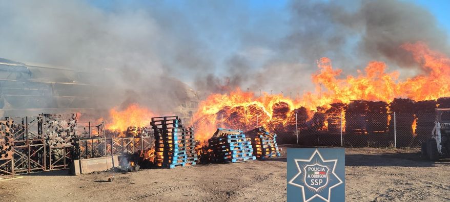 Se incendia invernadero al interior del campo menonita 106