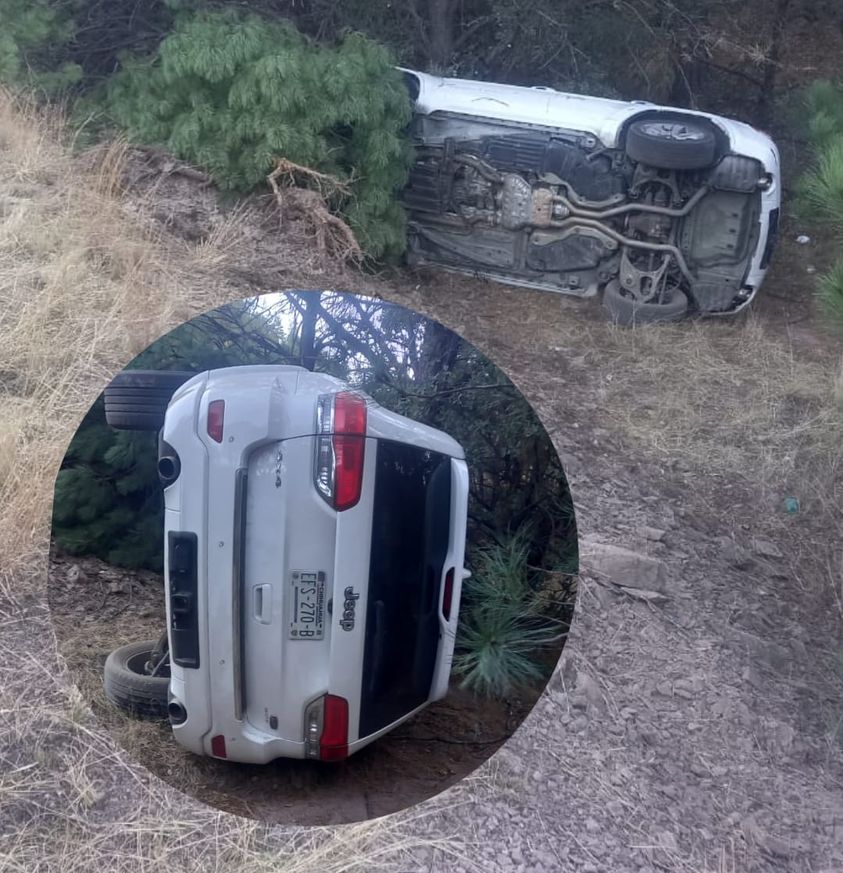 Vuelca camioneta en tramo La Junta -San Pedro