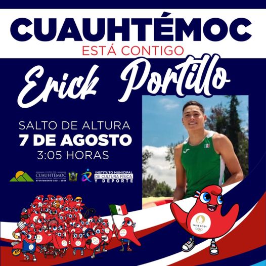 Erick Portillo, orgullo de Cuauhtémoc, está en los Juegos Olímpicos de París 2024